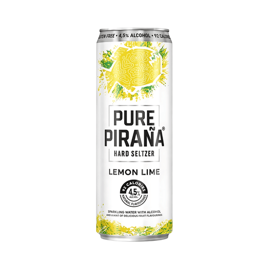 PURE PIRAÑA HARD SELTZER LEMON LIME 4 5% 33CL