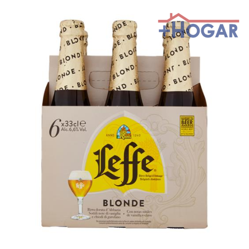 5410228225379  CERVEZA LEFFE RUBIA PACK6X33CL CRISTAL