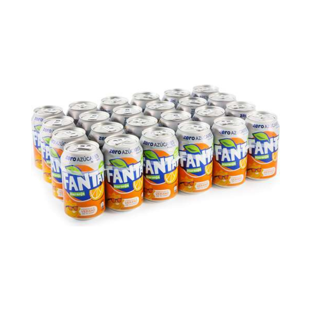 PACK DE 24 LATS FANTA NARNAJA ZERO