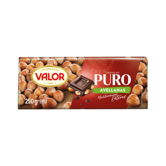 VALOR CHOCO. PURO AVELLANAS 250G