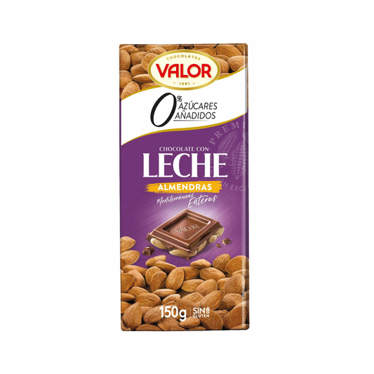 CHOCO.VALOR LECHE ALM.S/AZUC.150G