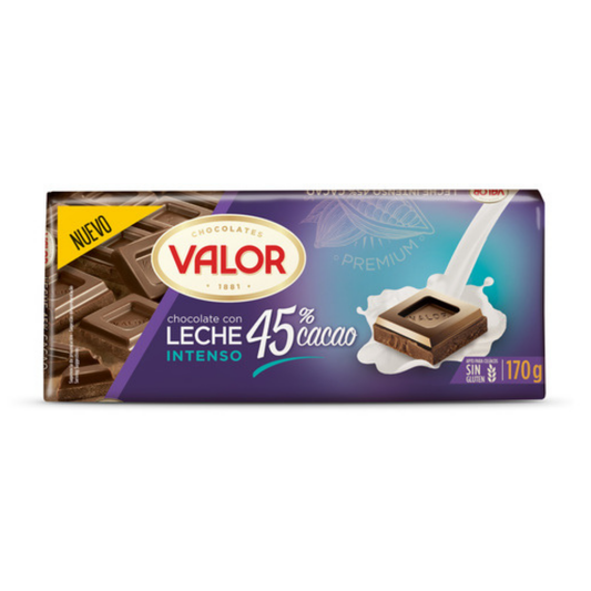 CHOCO.LECHE 45% 170G.VALOR