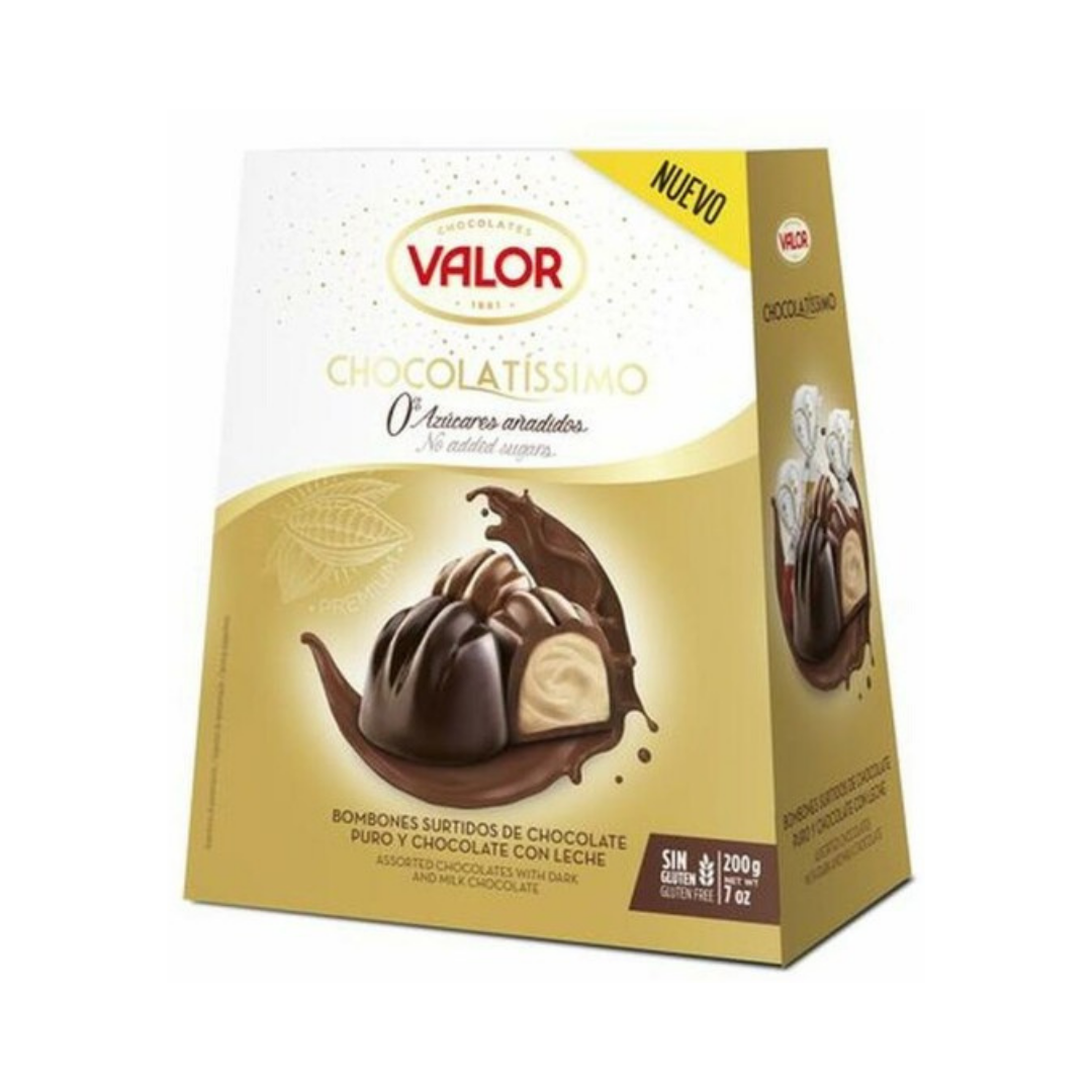 BOMBONES VALOR CHOCOLATISSIMO SIN AZUCAR 200GRS