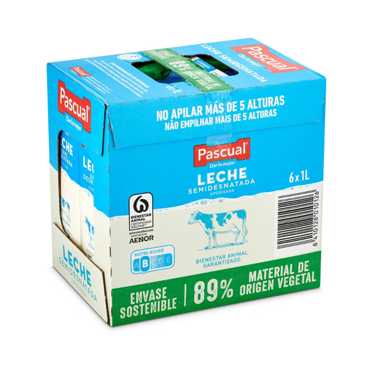 LECHE PASCUAL SEMI.1L PACK DE 6