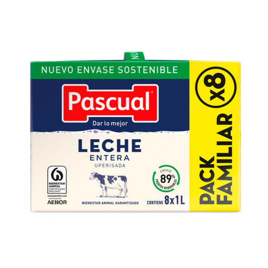 LECHE PASCUAL ENTERA PACK FAMILIAR X8