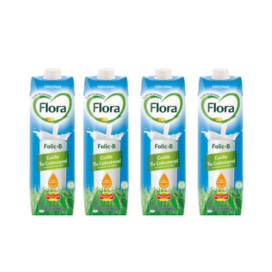 LECHE FLORA 1L PACK 4 DESNATADA