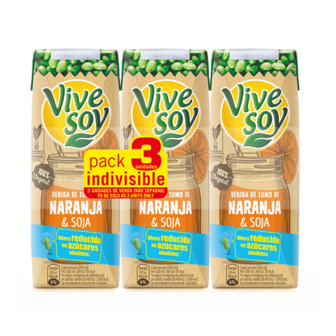 VIVESOY NARANJA &SOJA PACK 3X250ML