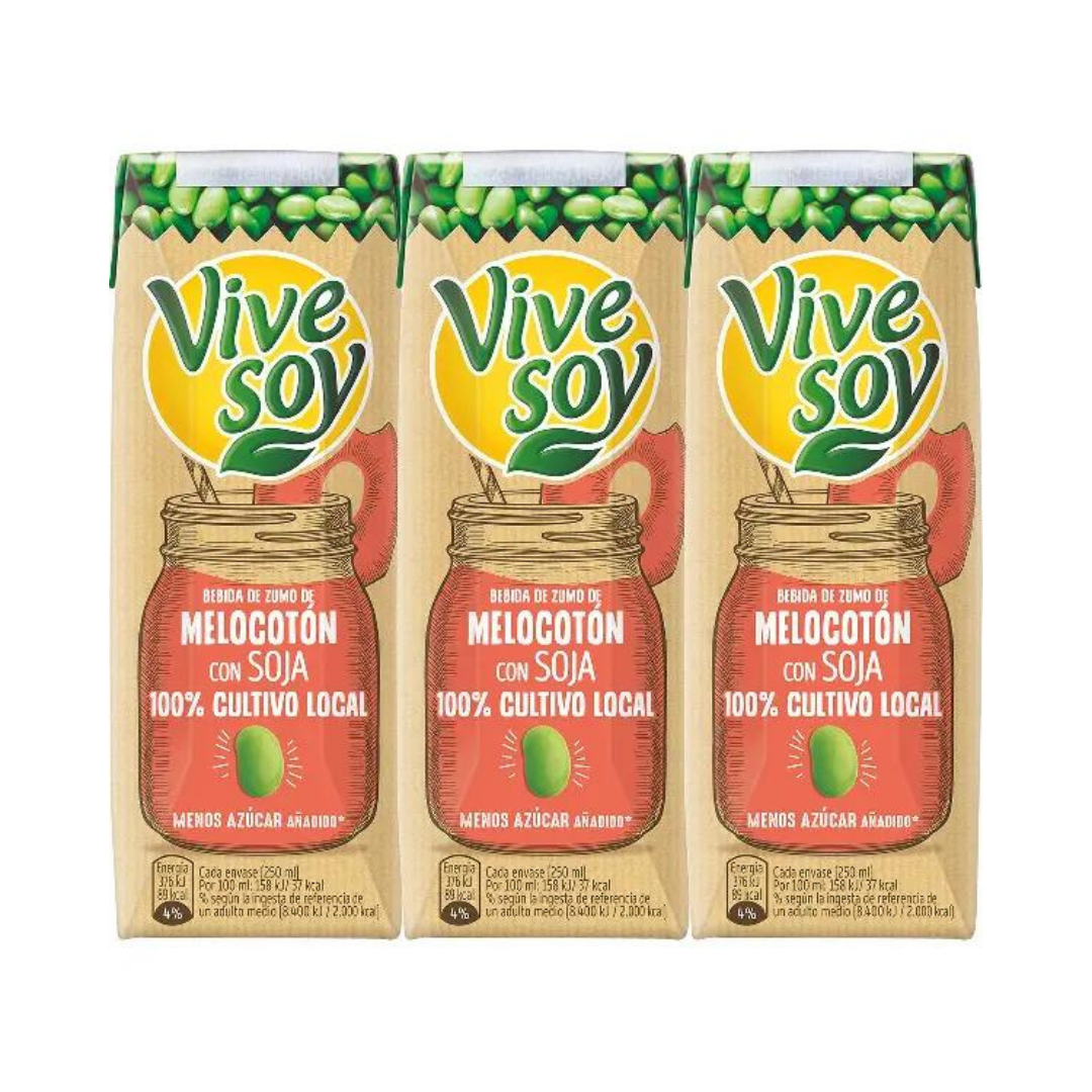 VIVESOY MELOCOTON &SOJA 3X250ML