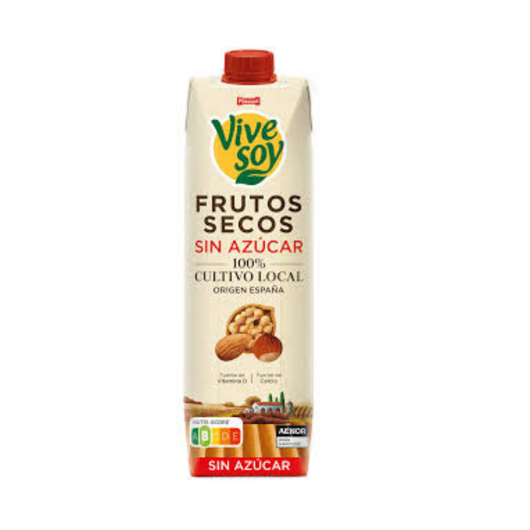 VIVE SOY BEBIDA DE FRUTOS SECOS SIN AZUCAR 1L