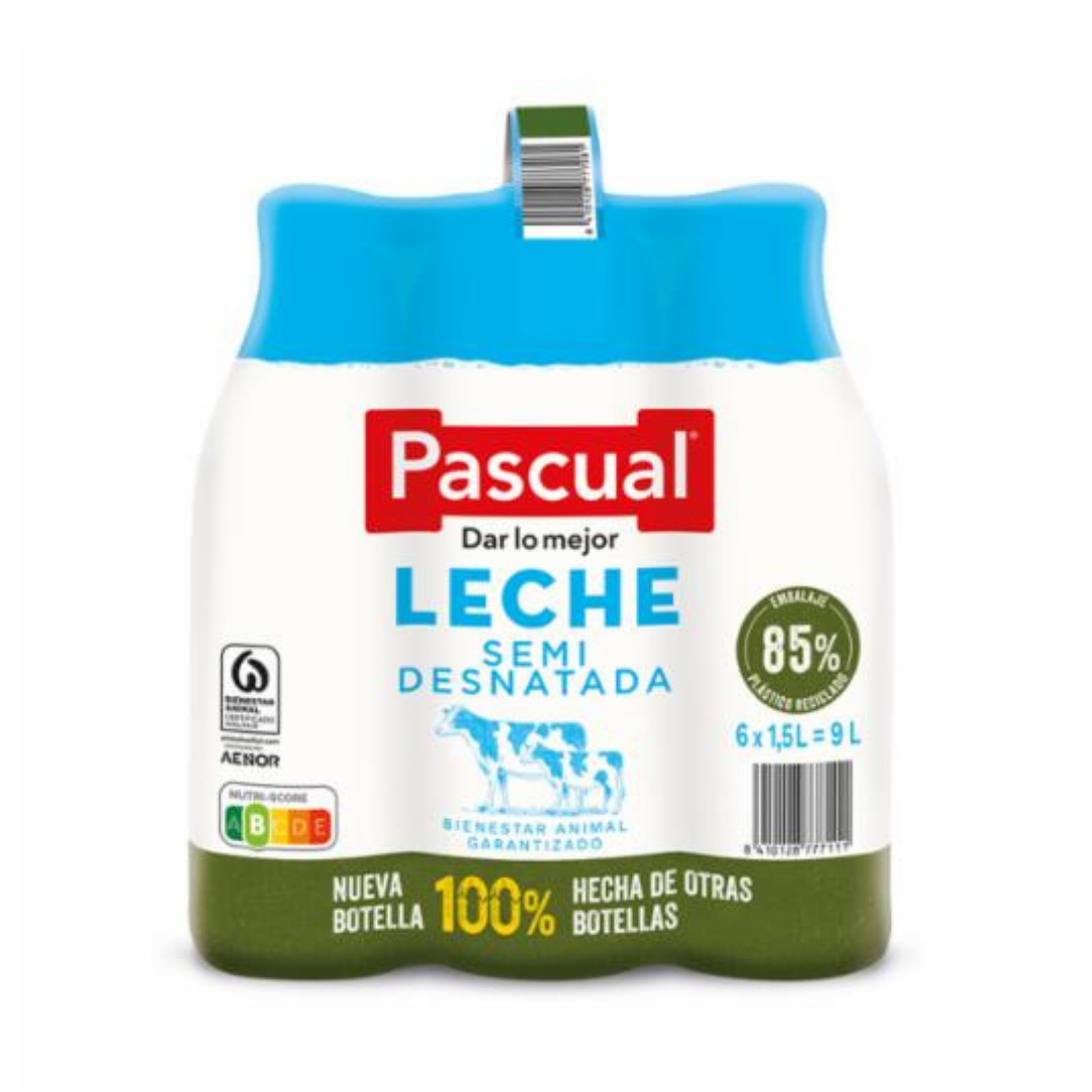 LECHE PASCUAL SEMIDESNATADA PACK6X1 5L