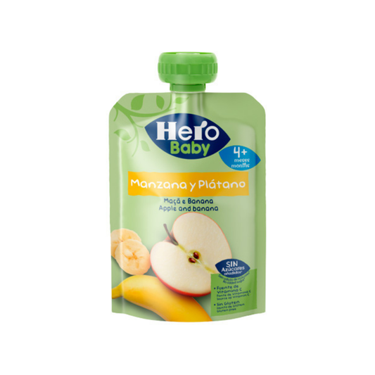 HERO BOLSITA FRUTA MANZANA PLATANO 100G