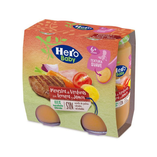 TARRINA HERO MENESTRA CON JAMON TERNERA 2X235G