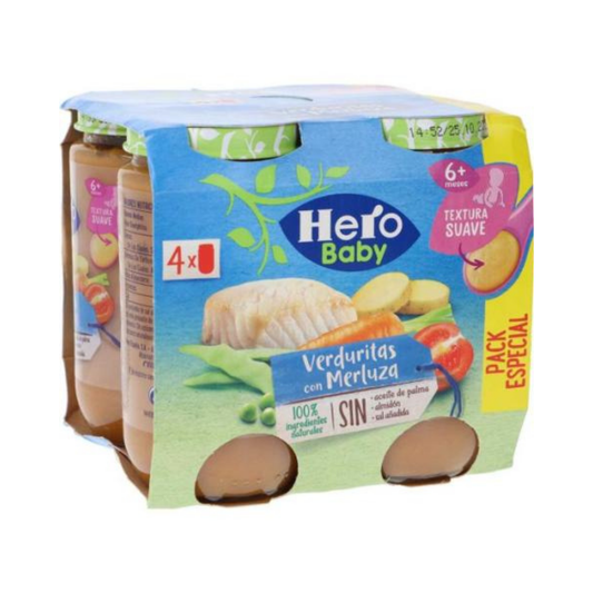 TARRINA HERO VERDURITAS Y MERLUZA 2X235G