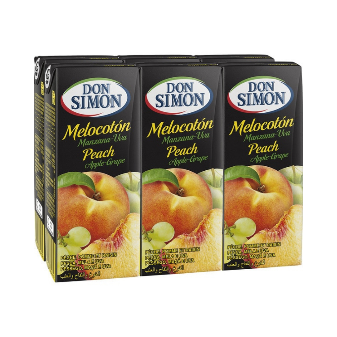 ZUMO D.SIMON MELOCOTON Y UVA PACK 6X200ML