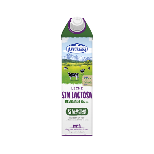 LECHE SIN LACTOSA DESNATADA  ASTURIANA