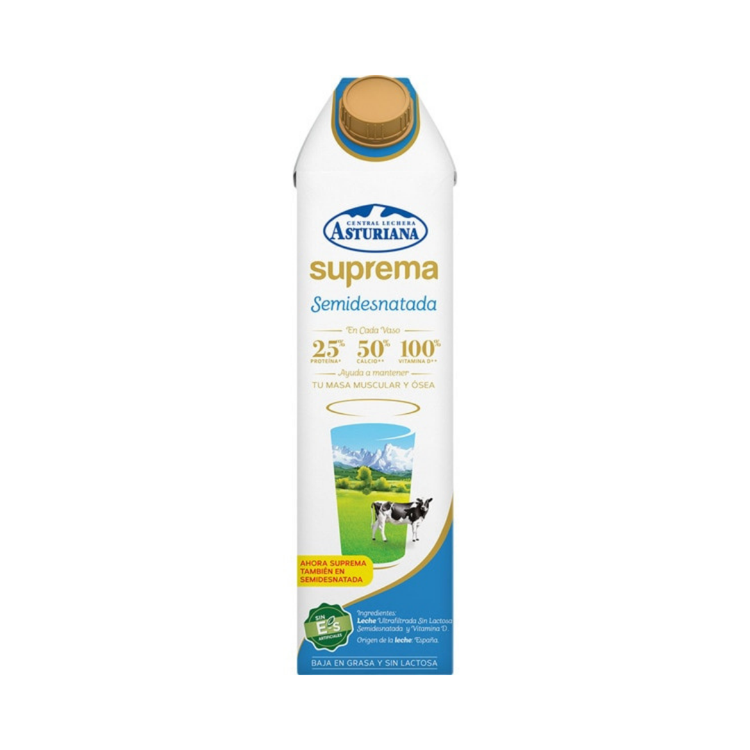 LECHE SUPREMA SEMIDESNATADA 1L