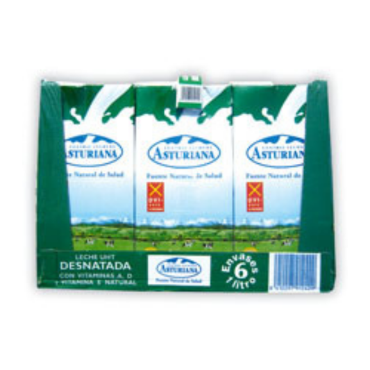 LECHE DESNATADA BRICK 1L PACK DE 6