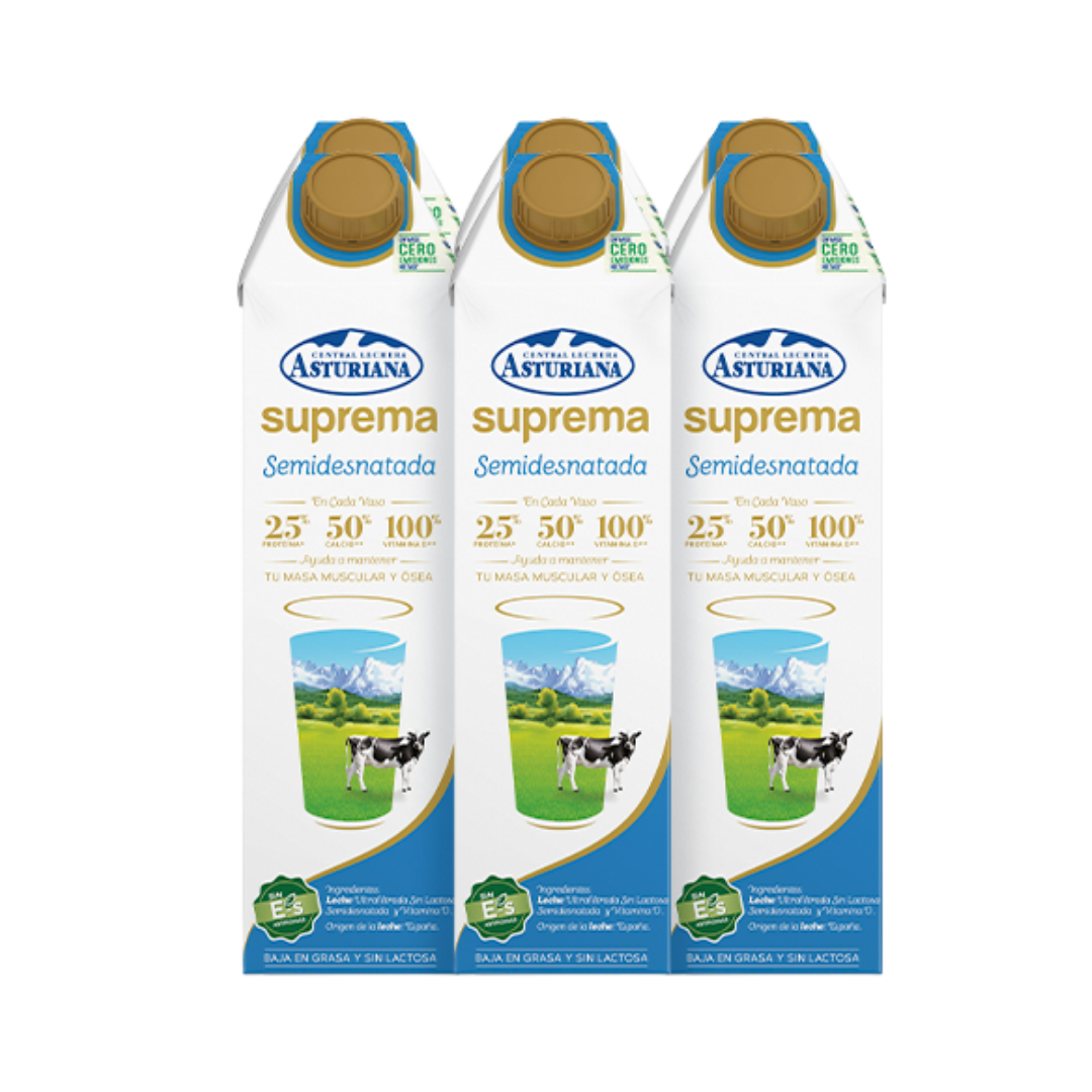 LECHE SUPREMA SEMI PACK 6*1L