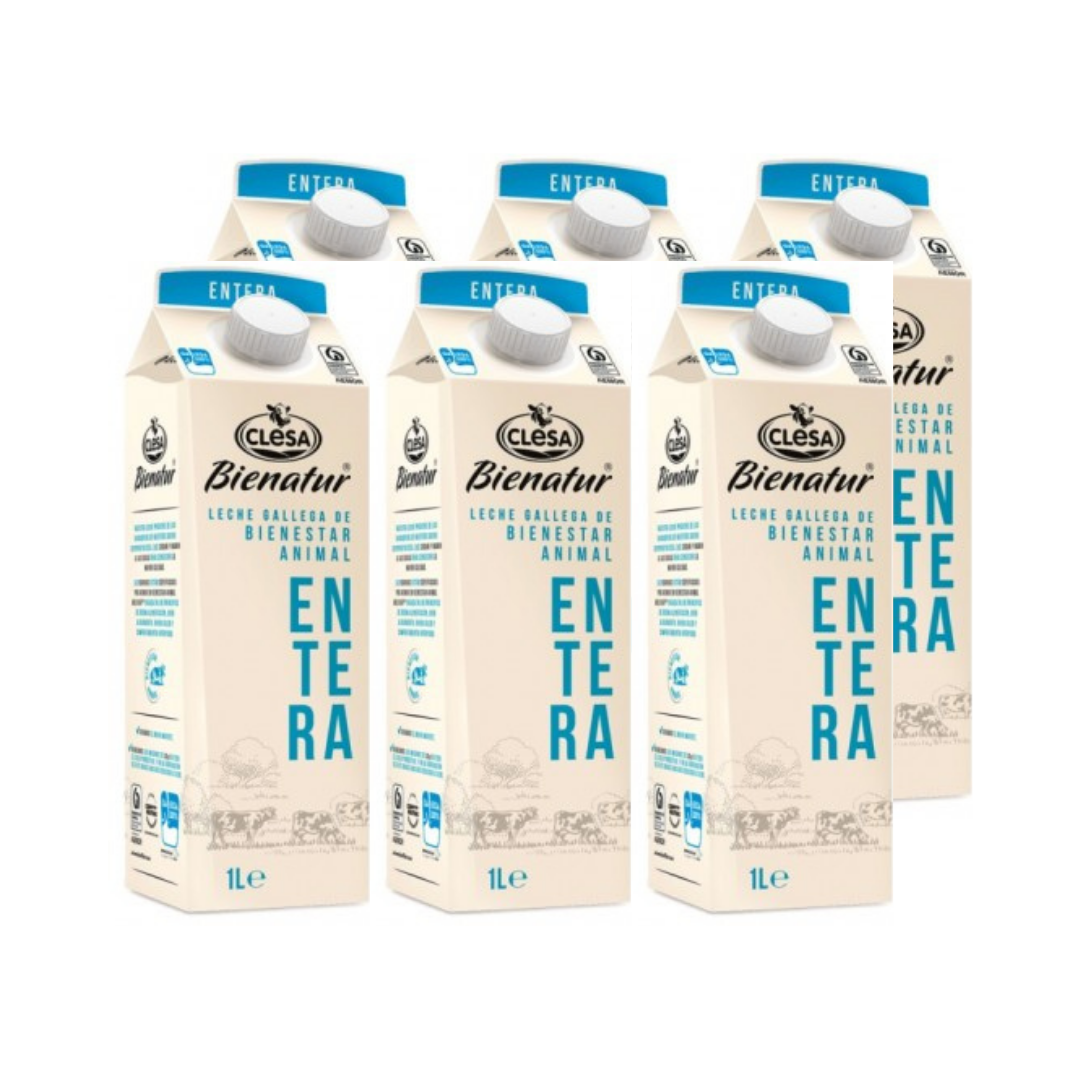 PACK LECHE ENTERA CLESA 6X1L