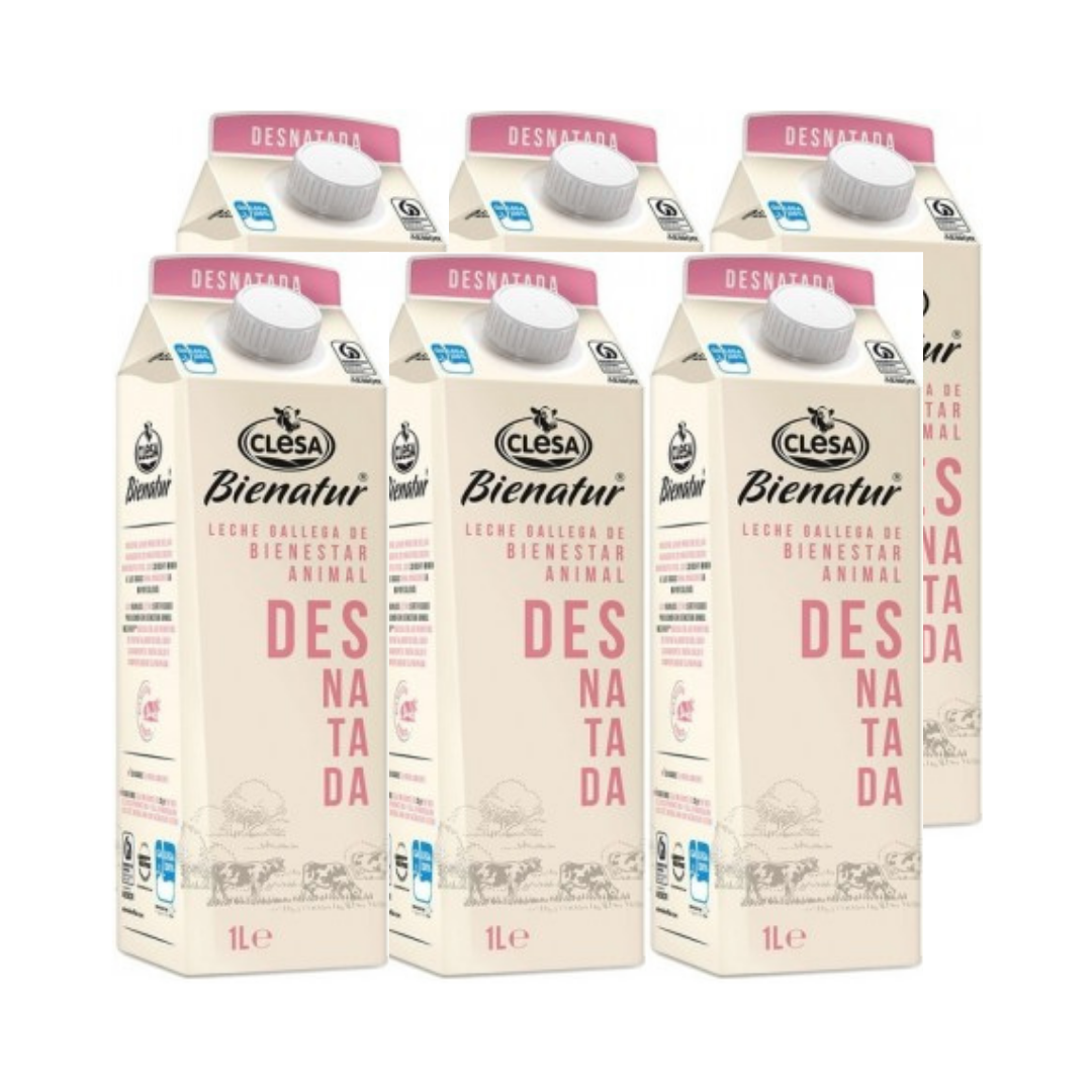 PACK LECHE DESNATADA CLESA 6X1L