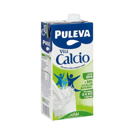 LECHE PULEVA CALCIO SEMI  BRICK 1L