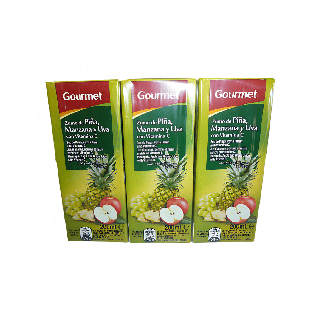 ZUMO GOURMET PIÑA MANZANAY UVA PACK6X200ML