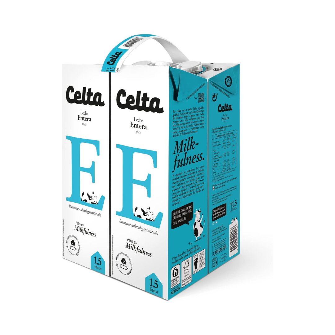 LECHE CELTA ENTERA PACK DE 4 1.5L