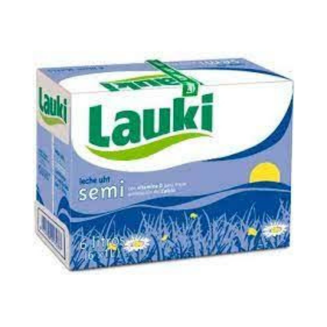 LECHE LAUKI SEMI BRICK 1L PACK DE 6