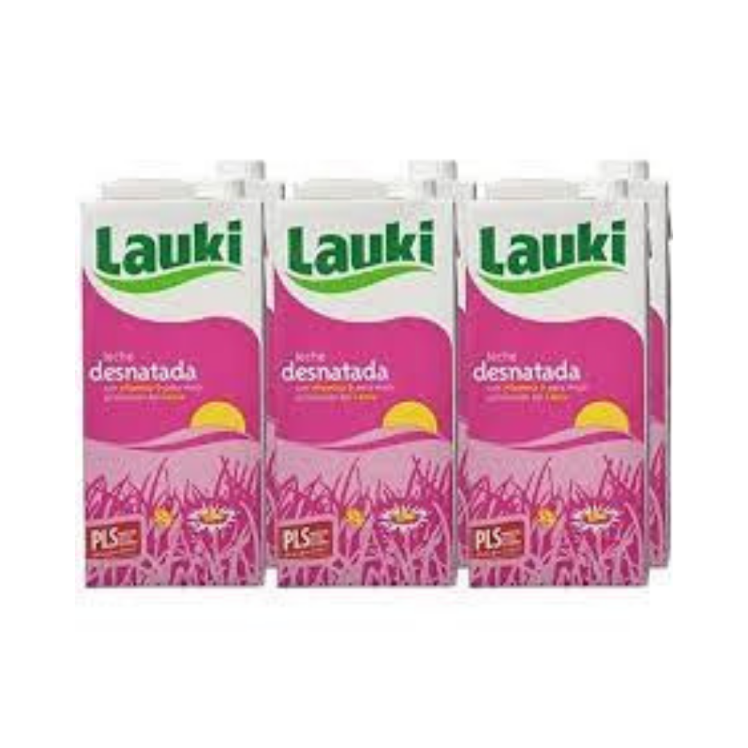 LECHE LAUKI DESNAT.BRICK 1L PACK DE 6