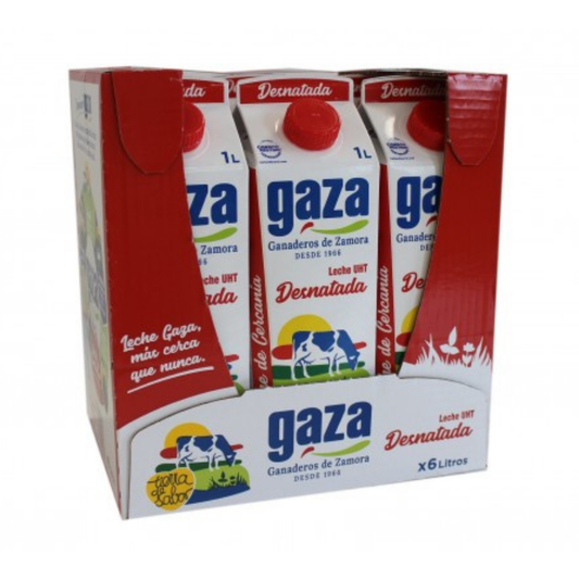 LECHE GAZA DESNAT.UHT BRICK 1L PACK DE 6