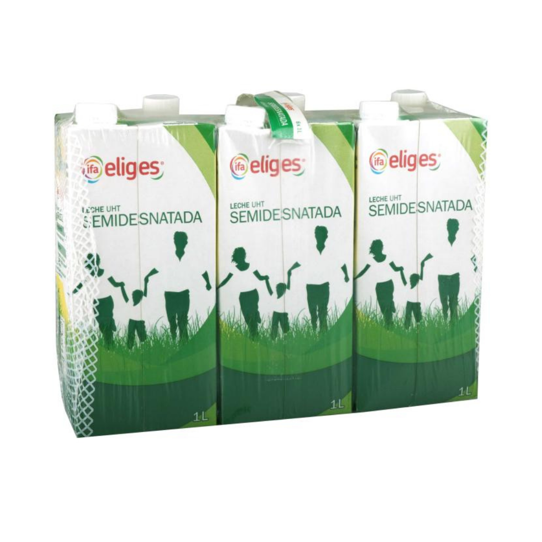 LECHE UHT SEMIDESNATADA PACK6X1L