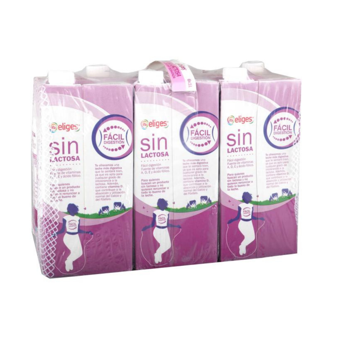 LECHE DESNATADA SIN LACTOSA IFA ELIGES PACK6X1L